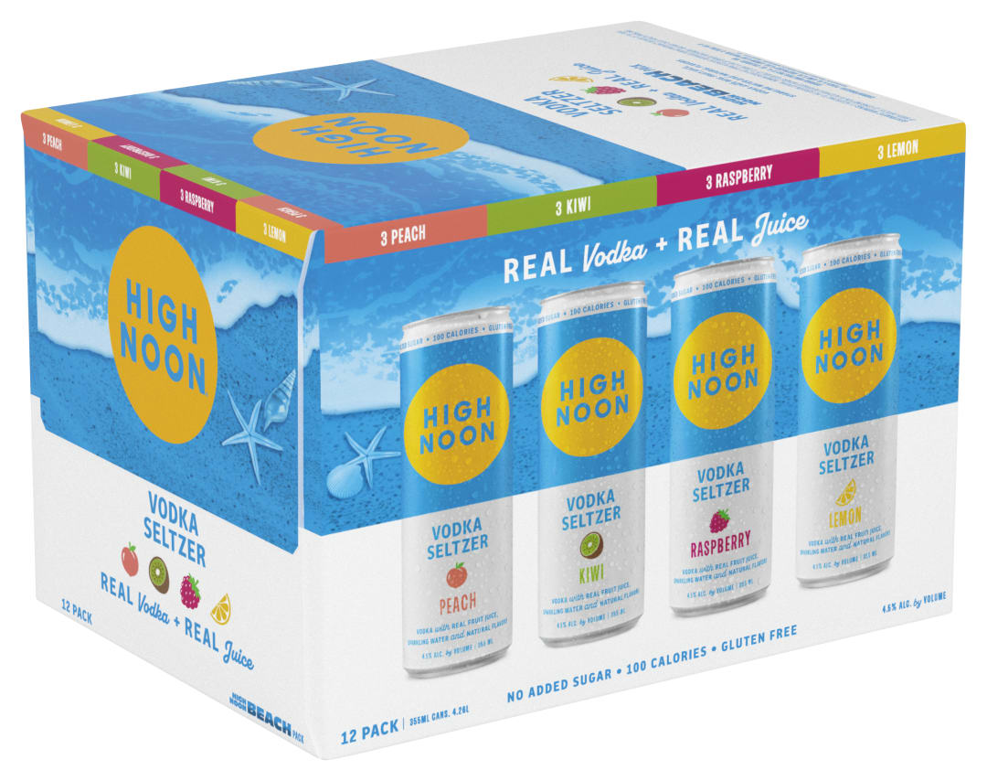 High Noon Beach Pack Vodka Hard Seltzer 355ml Can 12 Pack