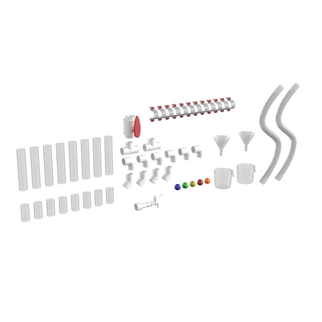 Bright Beginnings Commercial Grade 80 Piece Pipe Builder Set for Modular STEAM Wall Systems (Not Included)