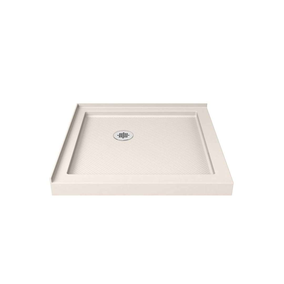 DreamLine SlimLine 32 inch D x 32 inch W x 2 3/4 inch H Corner Drain Double Threshold Shower Base in Biscuit