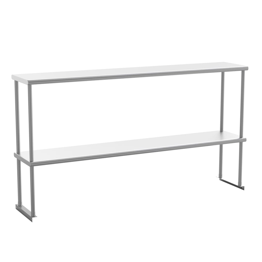 Reese Commercial Grade 430 Stainless Steel 18 Gauge NSF Certified 60" x 12" Metal Kitchen Double Overshelf
