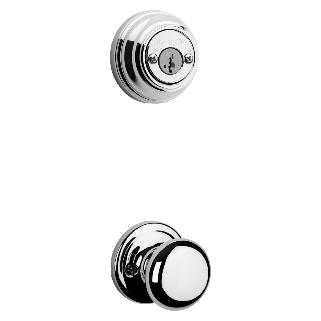 966 Double Cylinder Interior Pack w/Hancock Knob featuring SmartKey Security™ for Signature Series Handlesets in Polished Chrome