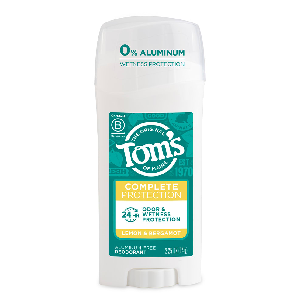 Tom's of Maine Complete Protection Aluminum-Free Natural Deodorant for Women, Lemon & Bergamot, 2.25 oz.
