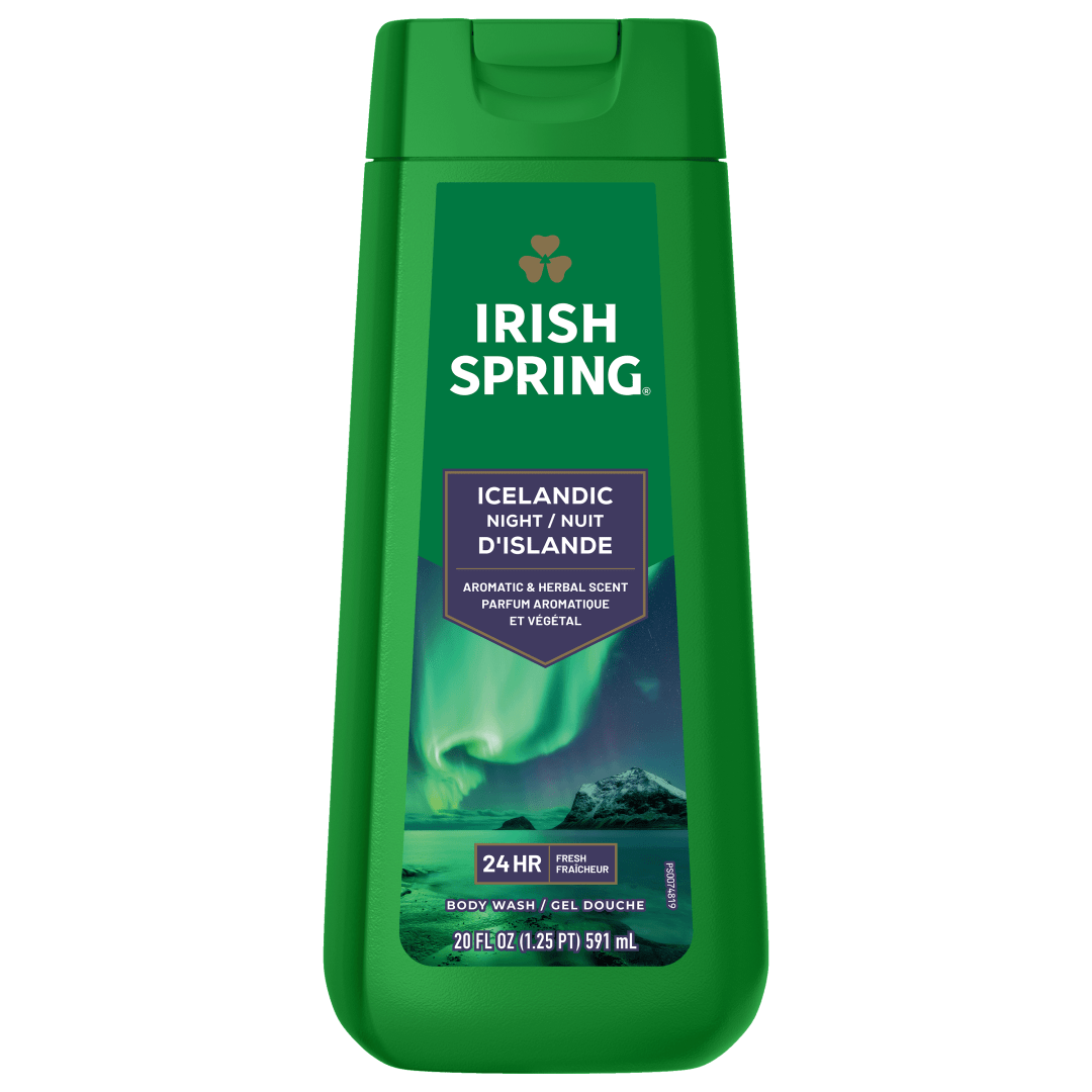 Irish Spring Icelandic Night Moisturizing Body Wash for Men, 24 Hour Fresh, Face and Body Wash, Men’s Body Wash, Paraben Free, Aromatic and Herbal Scent, 20 fl oz Bottle