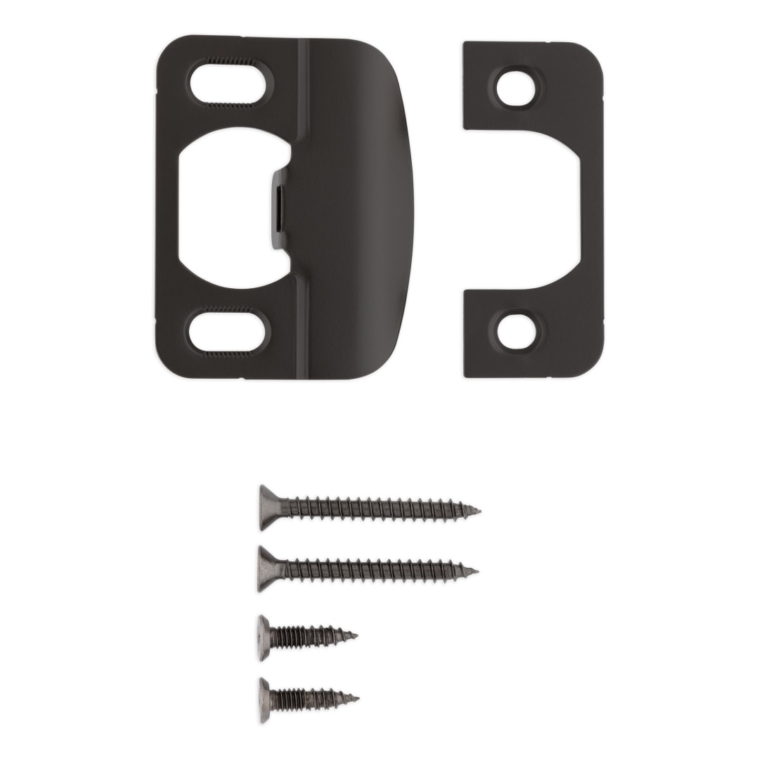 Round Corner Adjustable Extended Lip Strike for Knob/Lever in Matte Black or Venetian Bronze Finish