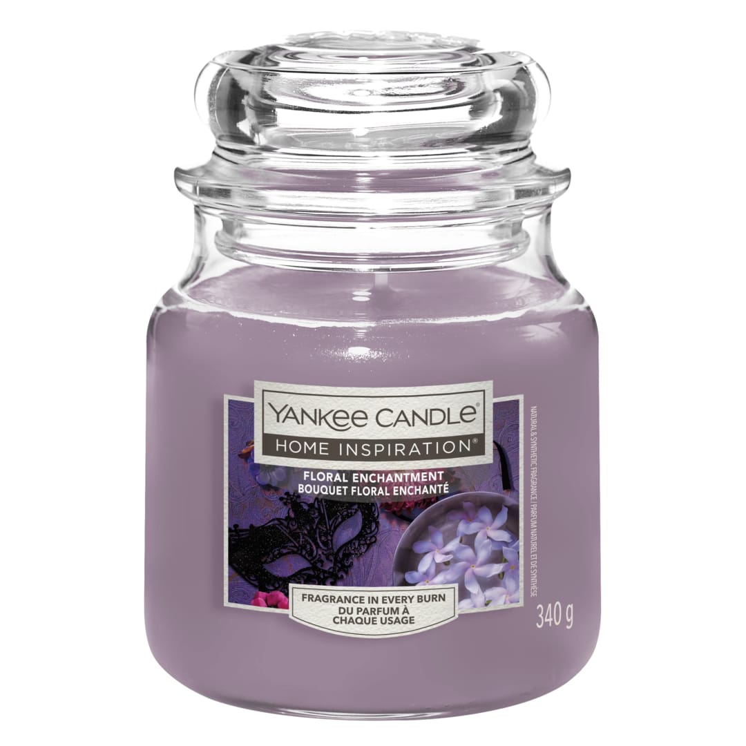 Yankee Candle Home Inspiration Scented Candle | Floral Enchantment Medium Jar Candle | Burn Time: up to 75 Hours | Perfect Gifts for Women