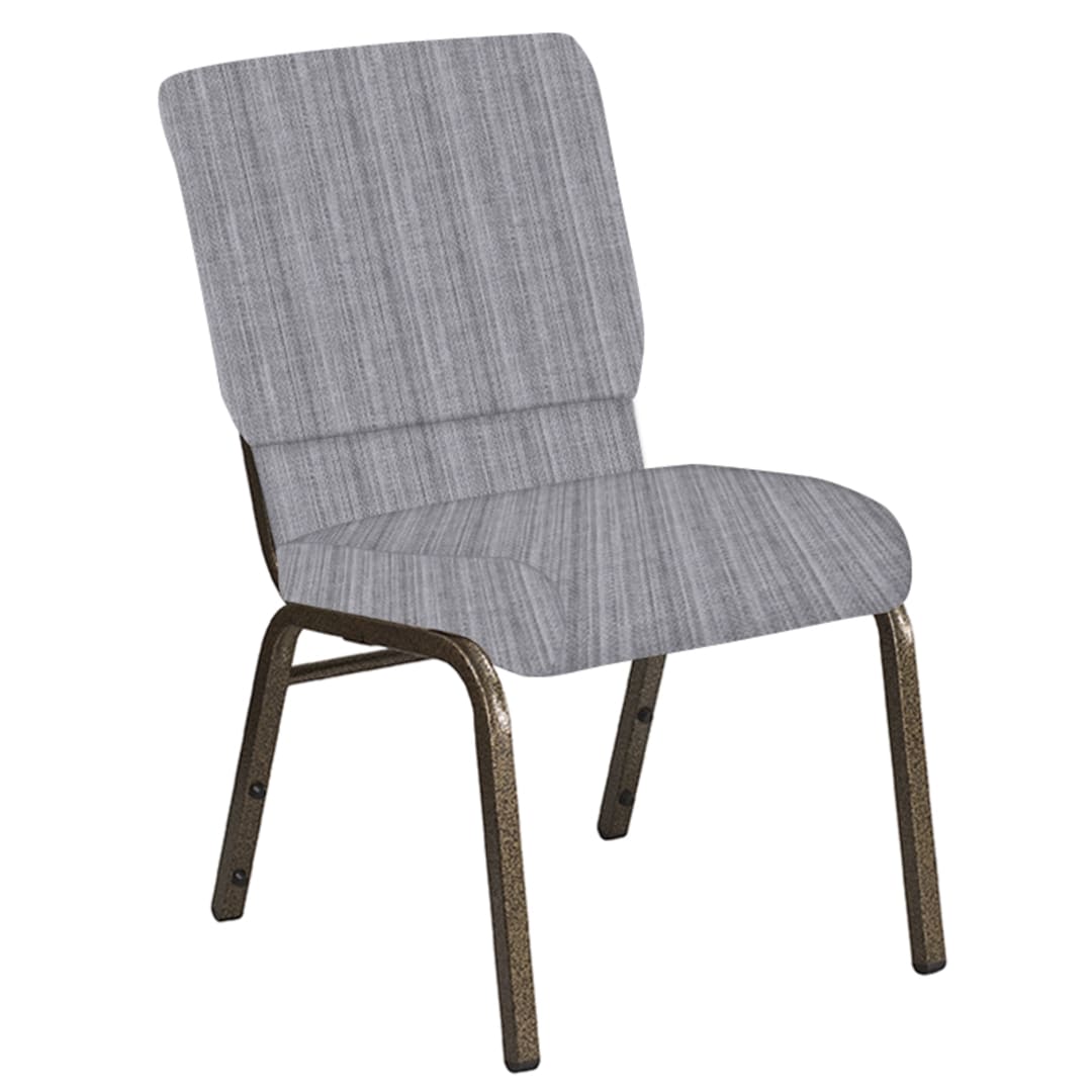18.5''W Church Chair in Sammie Joe Aluminum Fabric - Gold Vein Frame
