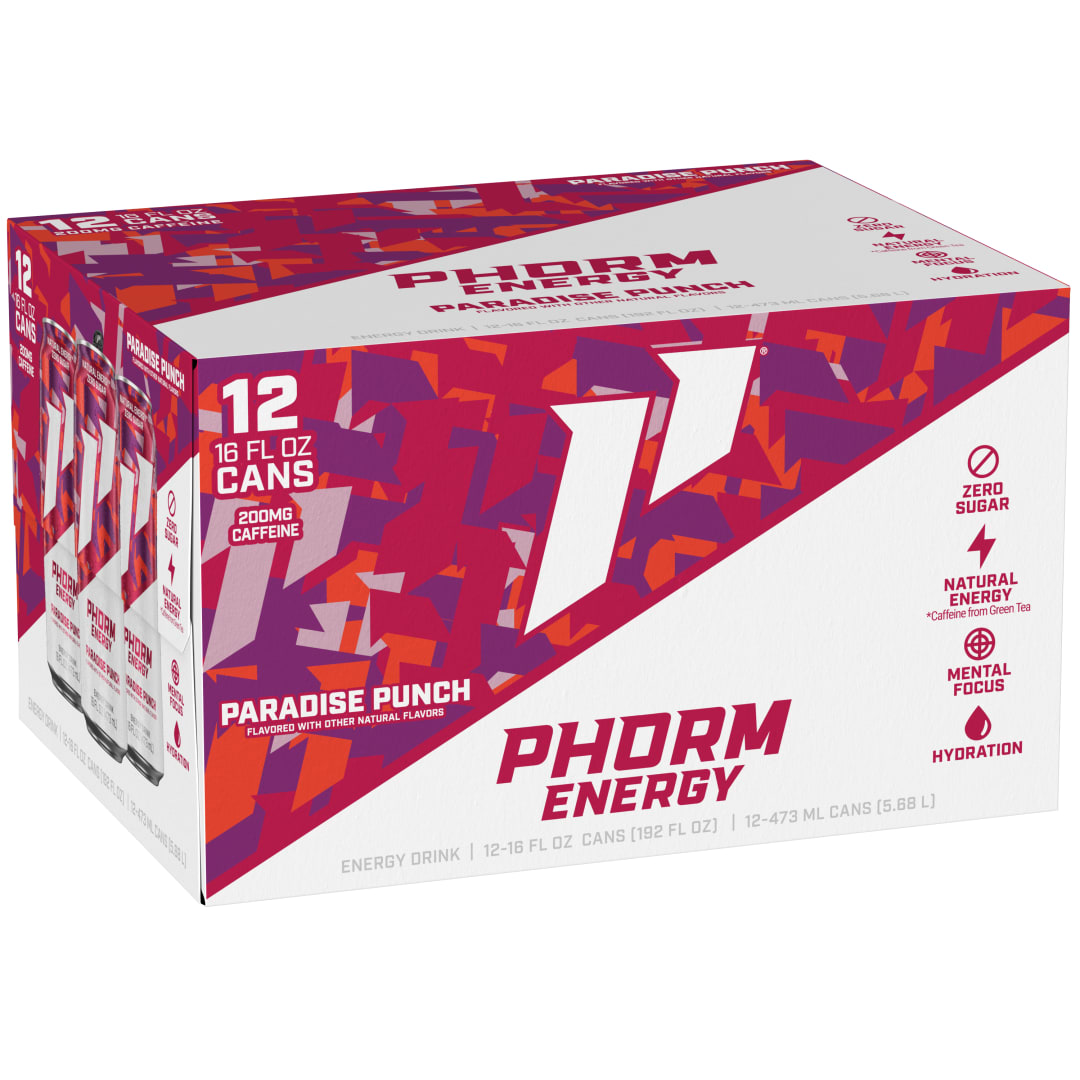 Phorm Energy, Paradise Punch Energy Drink, 12 Pack 16 fl oz Cans