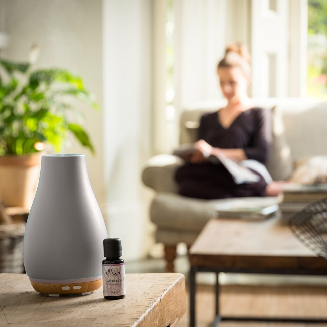 Ellia Blossom Ultrasonic Diffuser with Ambient Mood Lighting - Grey
