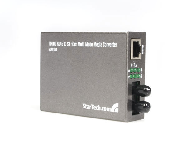 10/100 RJ45 to ST Fiber MMode Media Converter