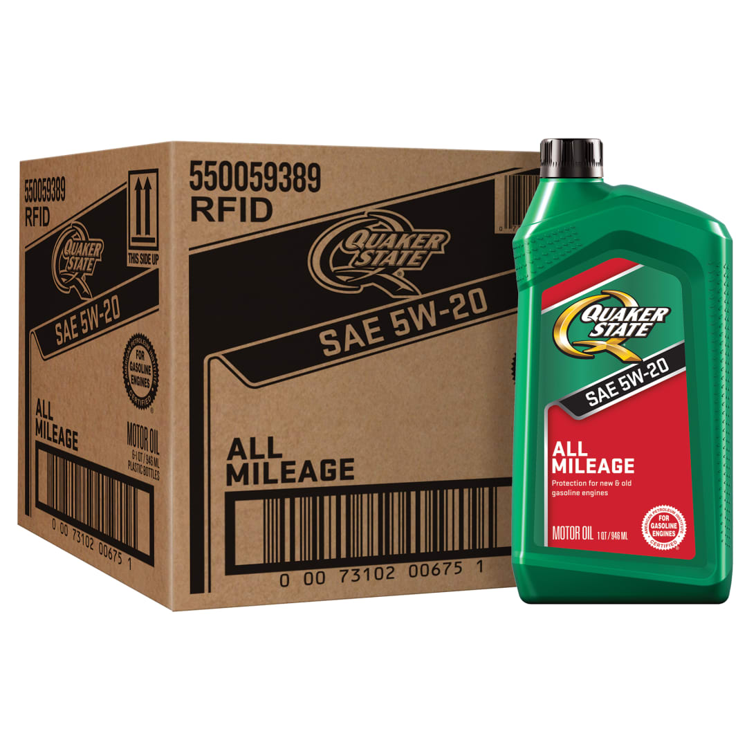 Quaker State All Mileage 5W-20 Motor Oil, 1 Quart (6 Pack)