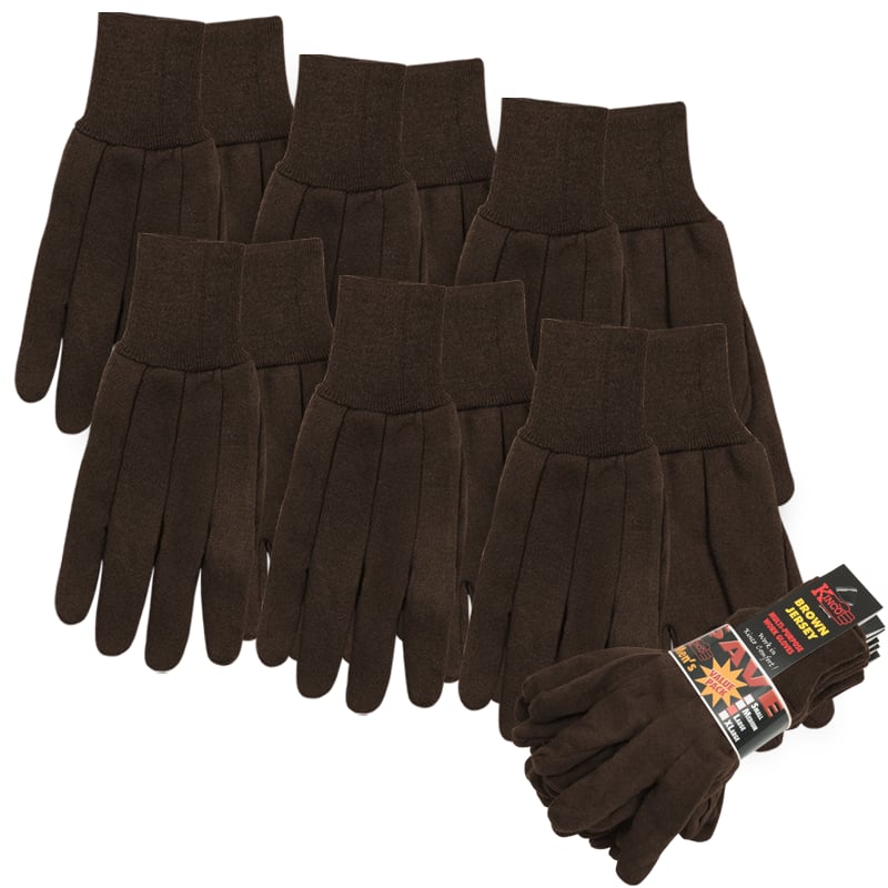 6-Pair 8 oz Brown Jersey Multi-Pack