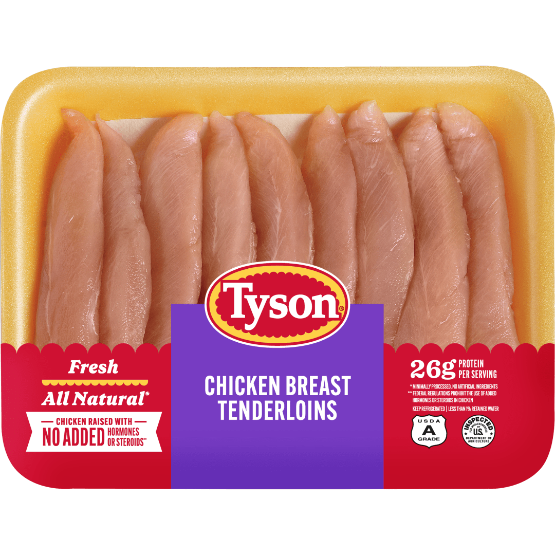 Tyson® All Natural Fresh Boneless Skinless Chicken Breast Tenderloins, 1.25 lb.