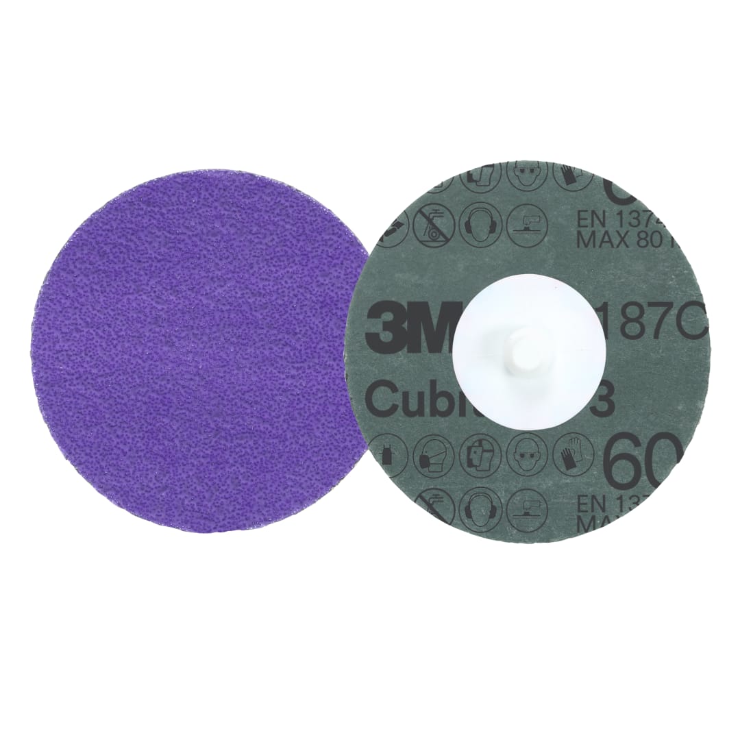 3M™ Cubitron™ 3 Roloc™ Fiber Disk 1187C, 60+, TR, Purple, 76 mm, 50/Carton, 200 ea/Case