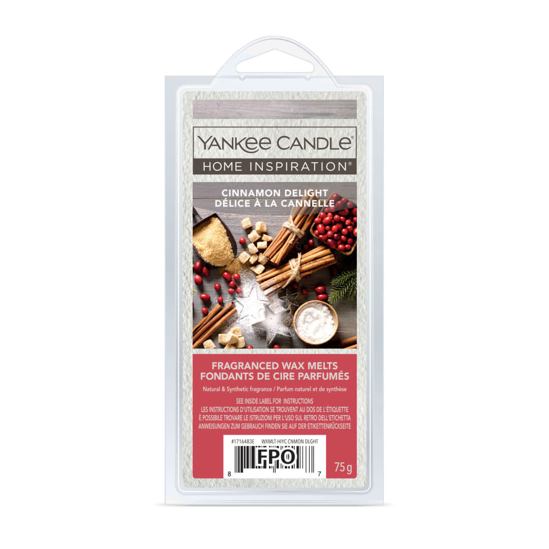 Yankee Candle® Home Inspiration Scented Wax Melts | Cinnamon Delight | Up to 4 Hours of Fragrance | Perfect Gifts for Women | 3 Count