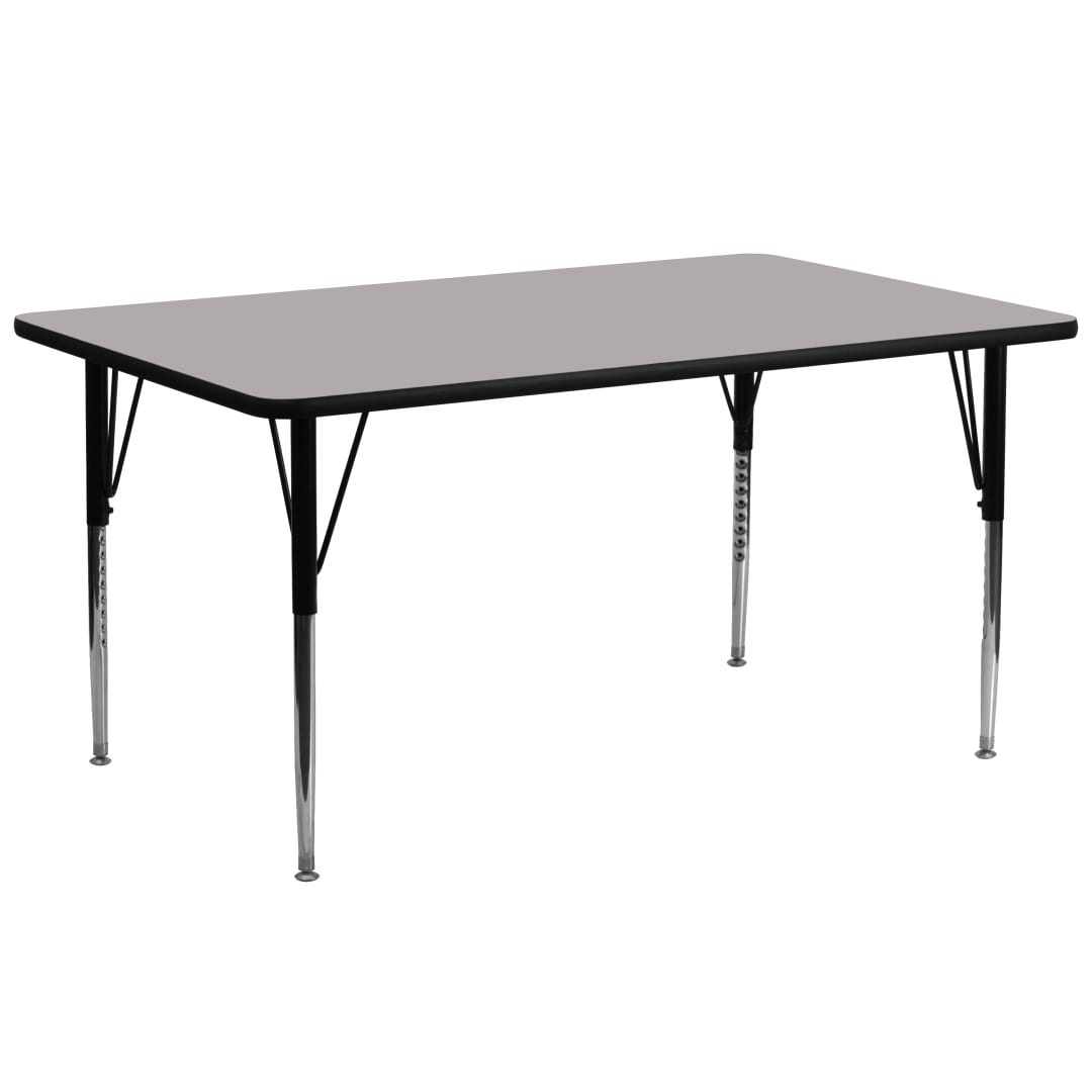 Wren 30''W x 72''L Rectangular Grey HP Laminate Activity Table - Standard Height Adjustable Legs