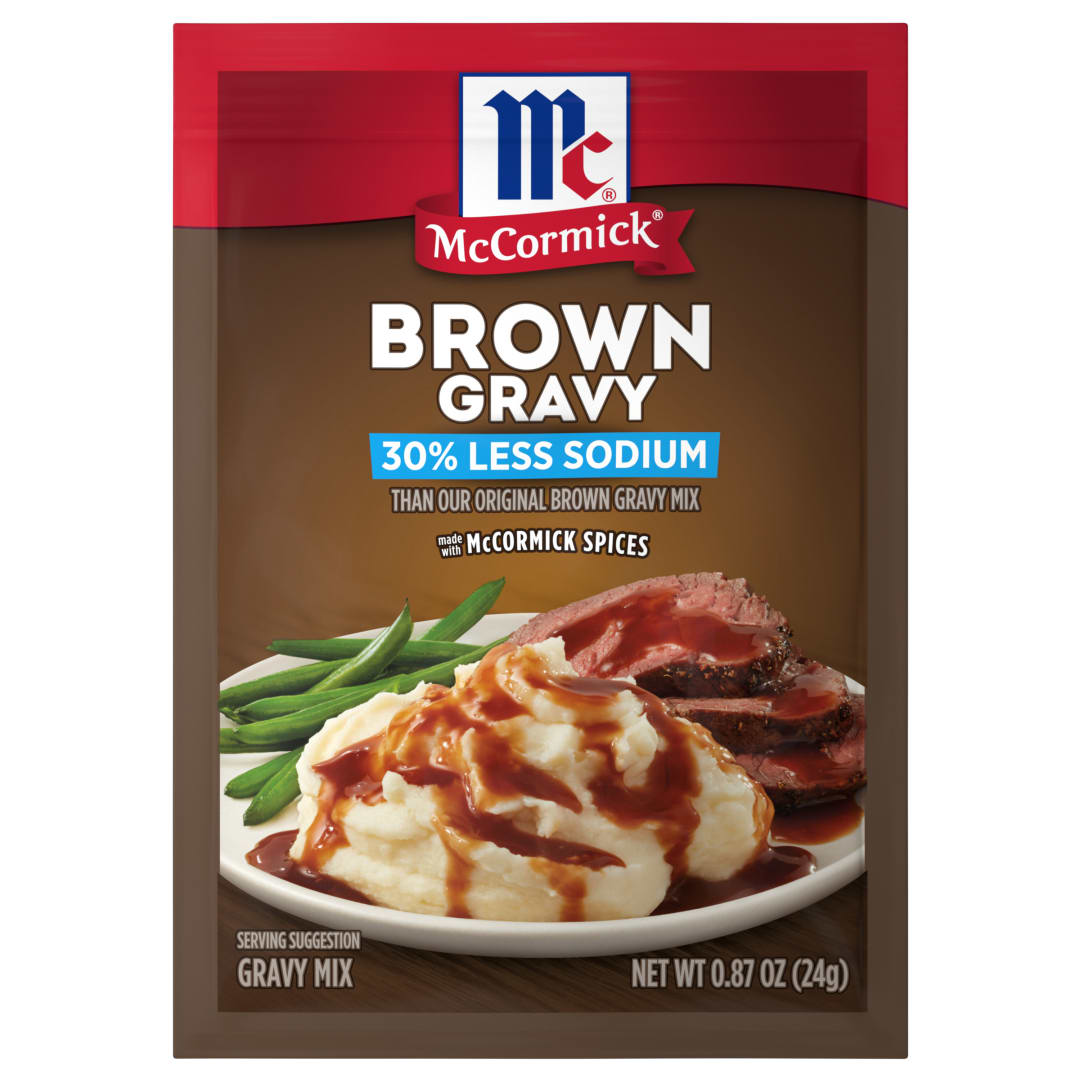 McCormick® 30% Less Sodium Brown Gravy Seasoning Mix, 0.87 oz