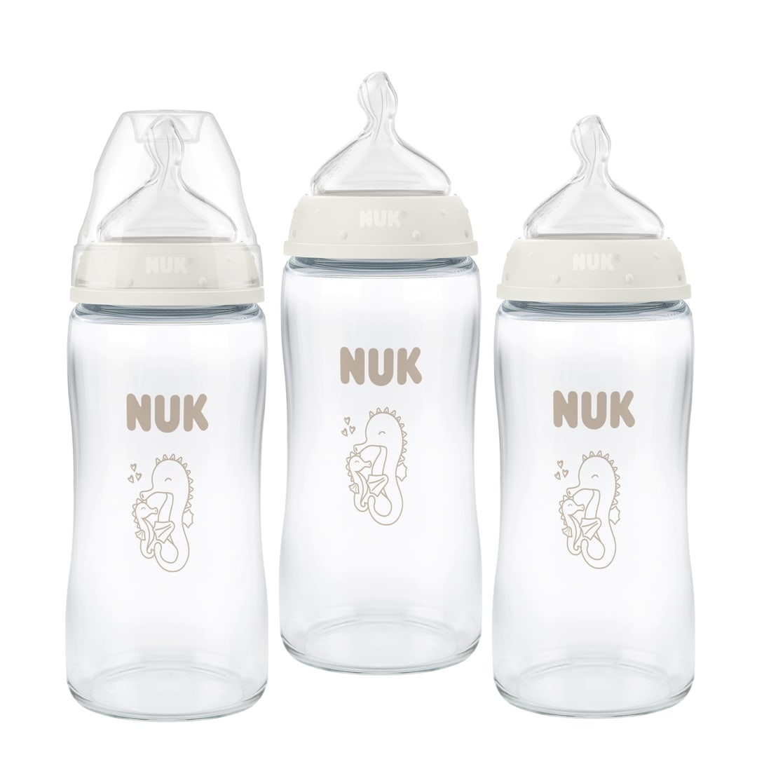 NUK FC BTL GLASS 240ML/8Z 3PK M CA SEAHO