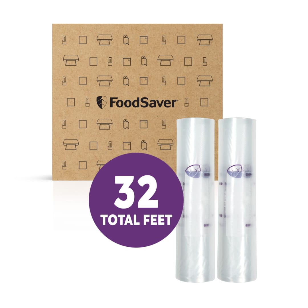FoodSaver Heavy Duty Vacuum Sealer Rolls, 2 Pack XL 11" x 16' Rolls (32 Total Feet), Expands to 14", BPA-Free Bags for Storage, Sous Vide, Meal Prep