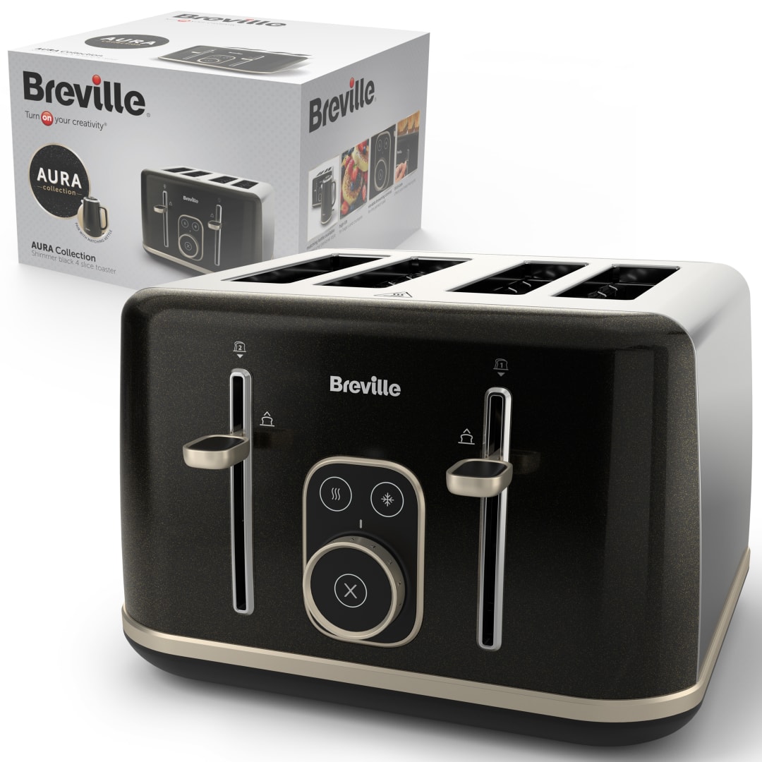 BREV AURA 4 SLICE TOASTER SHIMMER BLACK