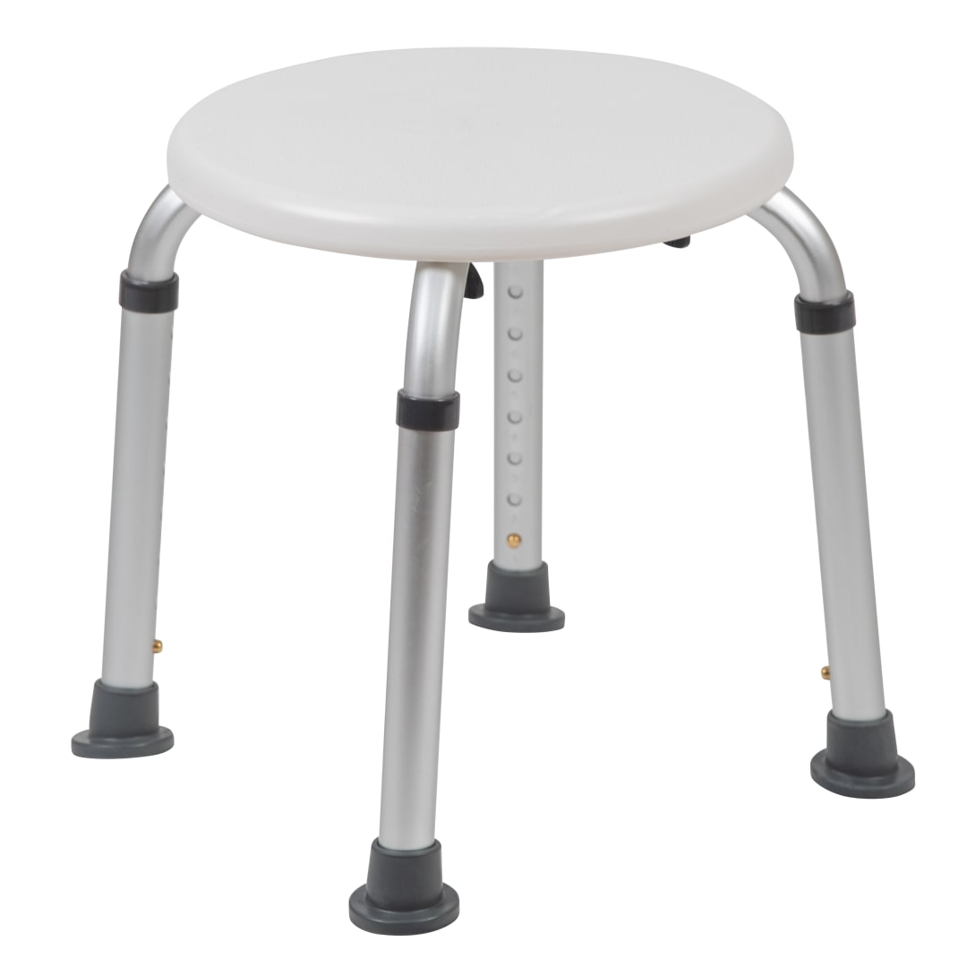 HERCULES Series Tool-Free and Quick Assembly, 300 Lb. Capacity, Adjustable White Bath &amp; Shower Stool