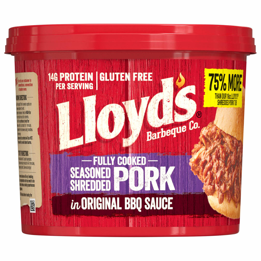 LLOYD'S 28OZ SEASONSED SHREDDED PORK WITH BBQ SAUCE