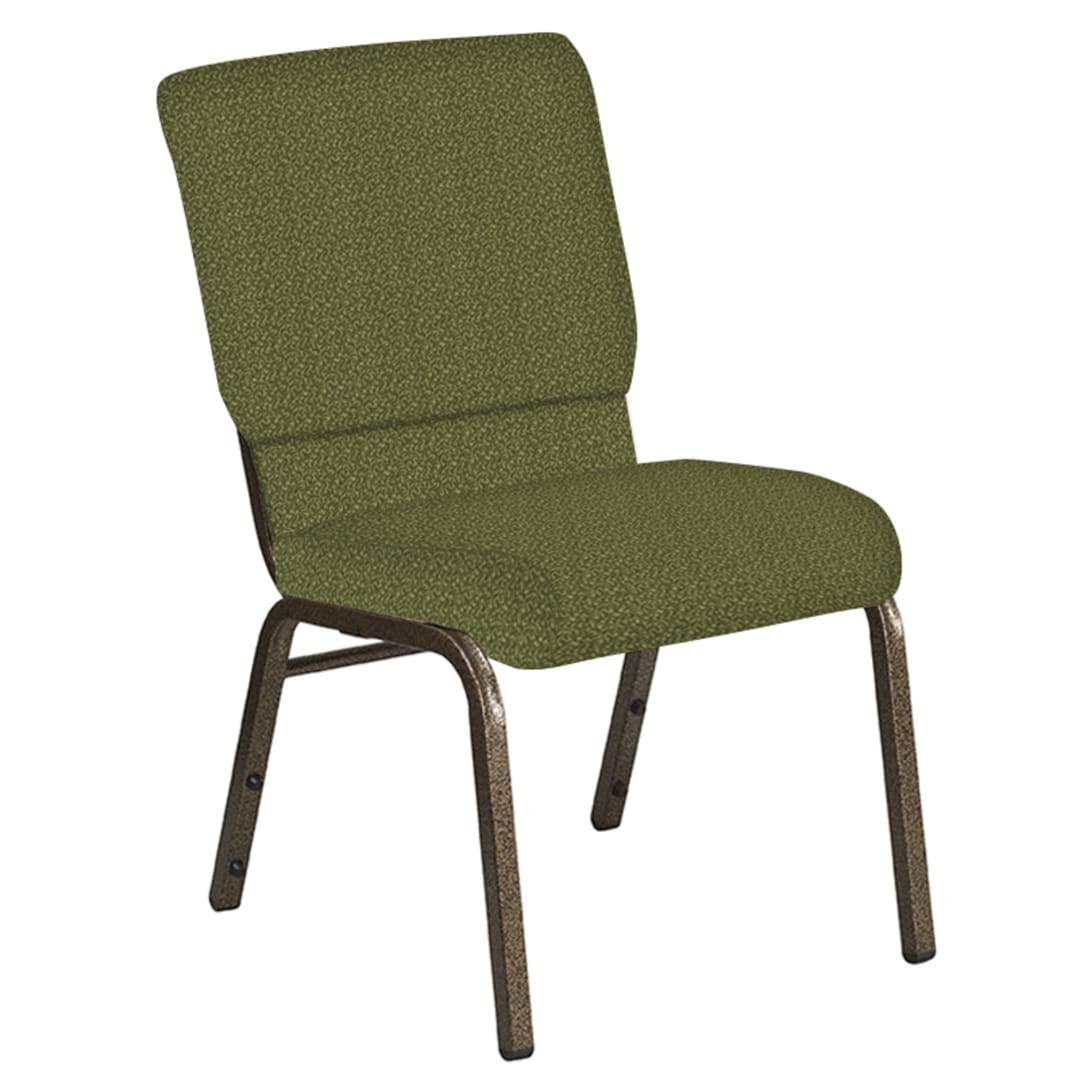 18.5''W Church Chair in Old World Chablis Fabric - Gold Vein Frame