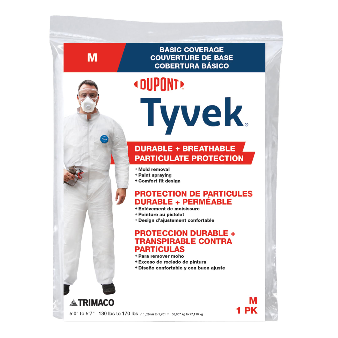Tyvek® Disposable Coveralls with No Elastic, Medium