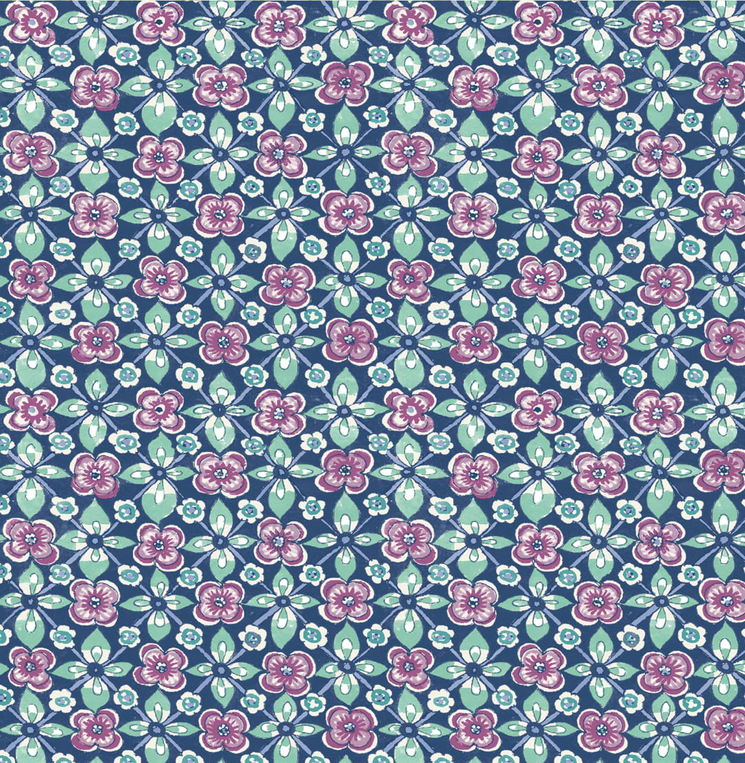 Free Spirit Indigo Floral Wallpaper