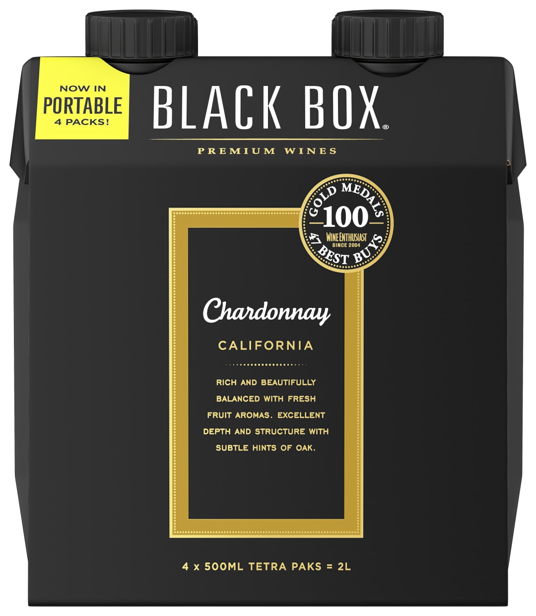 Black Box Chardonnay White Wine 500ml Tetra 4 Pack
