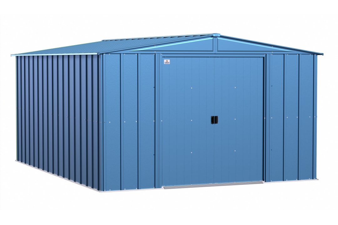 Classic Steel Storage Shed, 10X14, Blue Grey