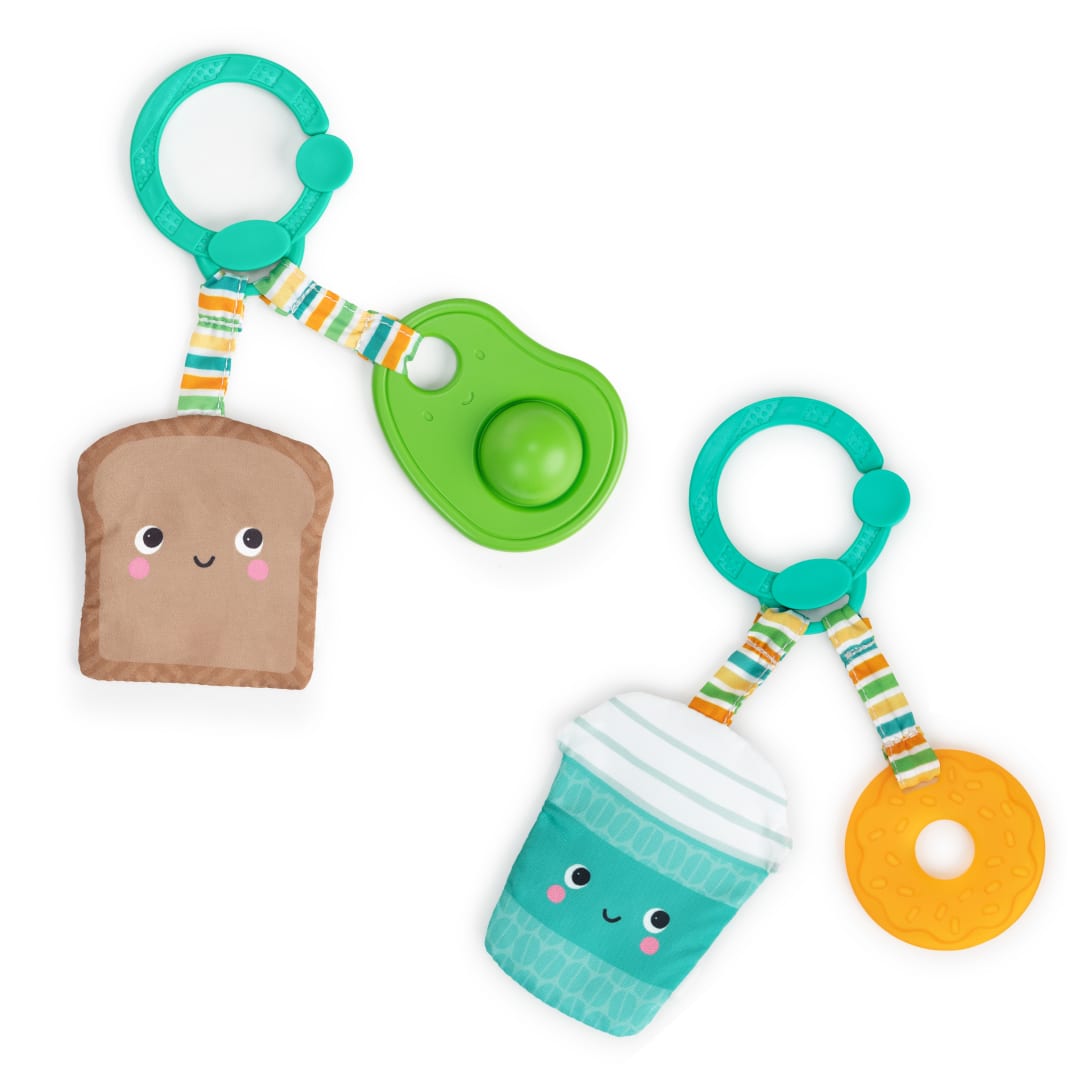 Perfect Pair™ 2-in-1 Teether Toy – Coffee, Donut, Avocado & Toast
