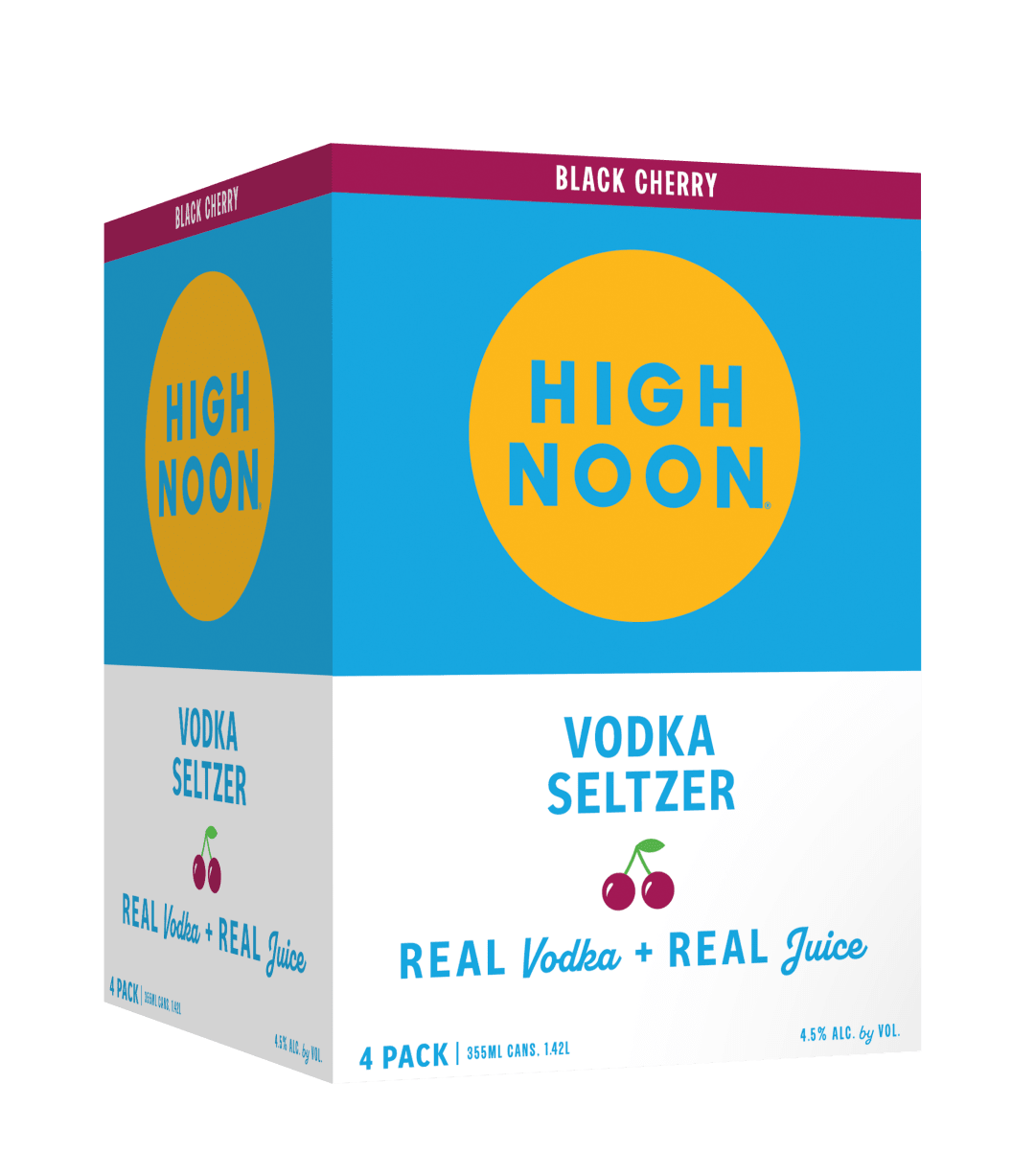 High Noon Black Cherry Vodka Hard Seltzer 355ml Can 4 Pack
