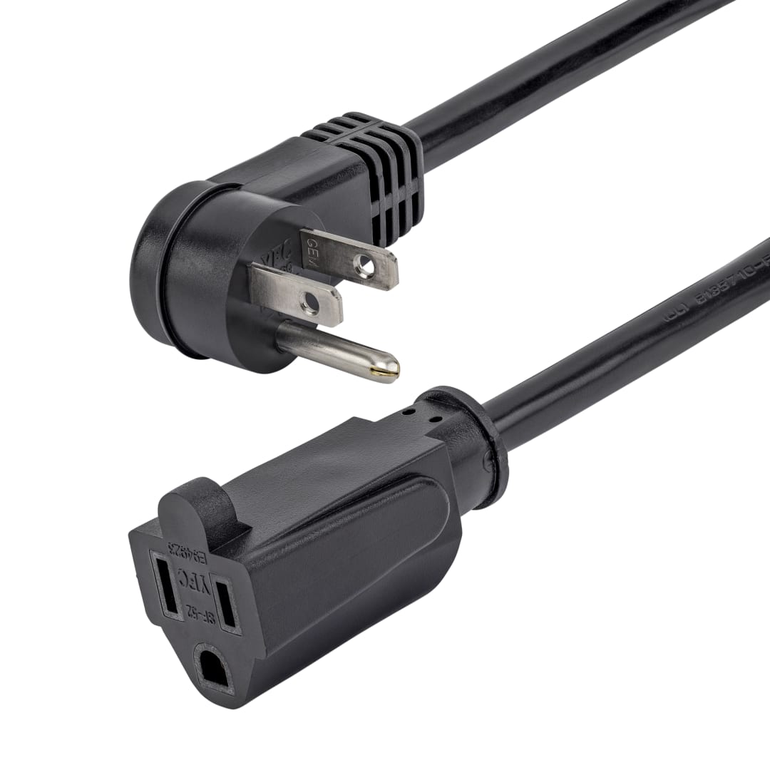 3ft Power Extension Cord - 5-15R to 5-15P Right Angle
