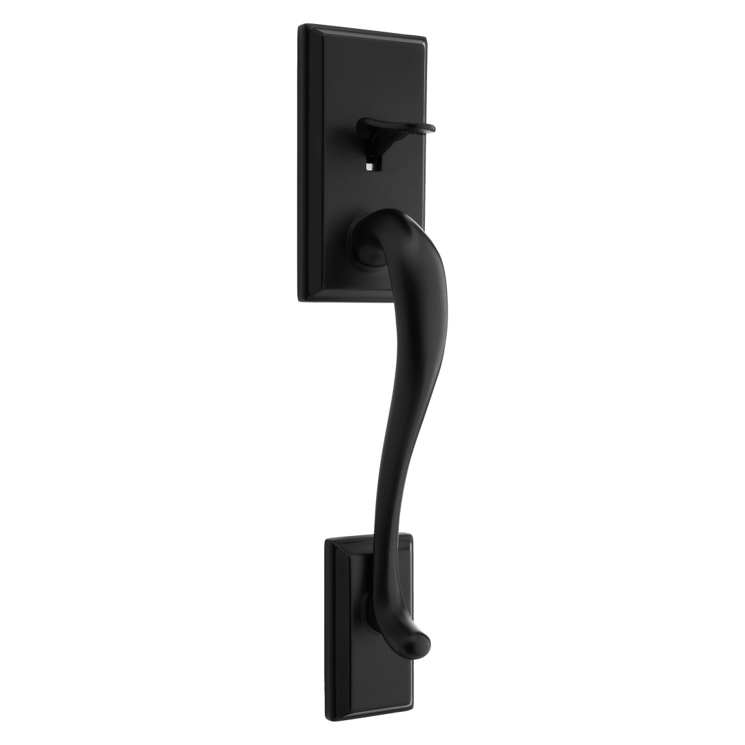 Hawthorne Passage Handleset Exterior Grip Only, No Deadbolt or Interior in Matte Black