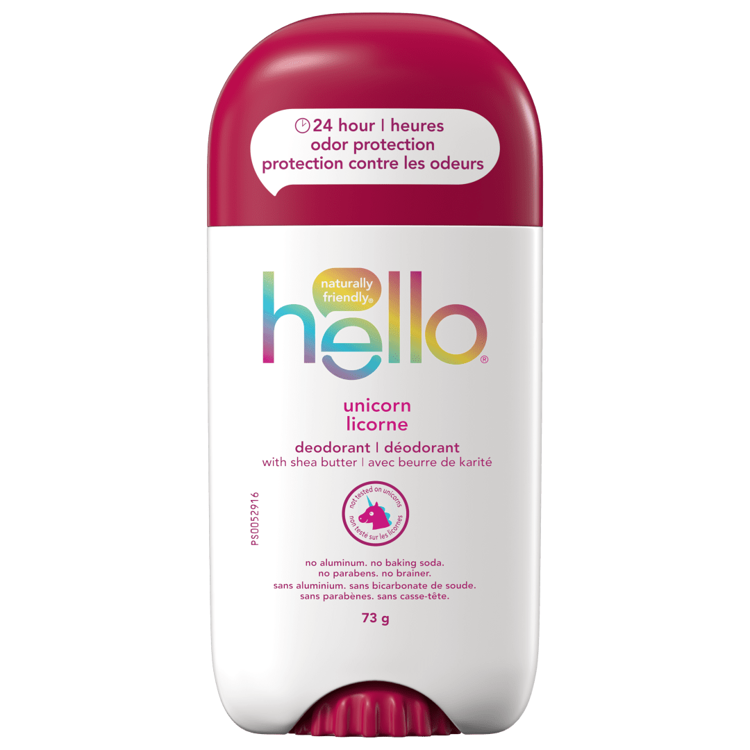 Hello Unicorn Aluminum Free Deodorant for Women and Men, Watermelon Scent, 73g Stick
