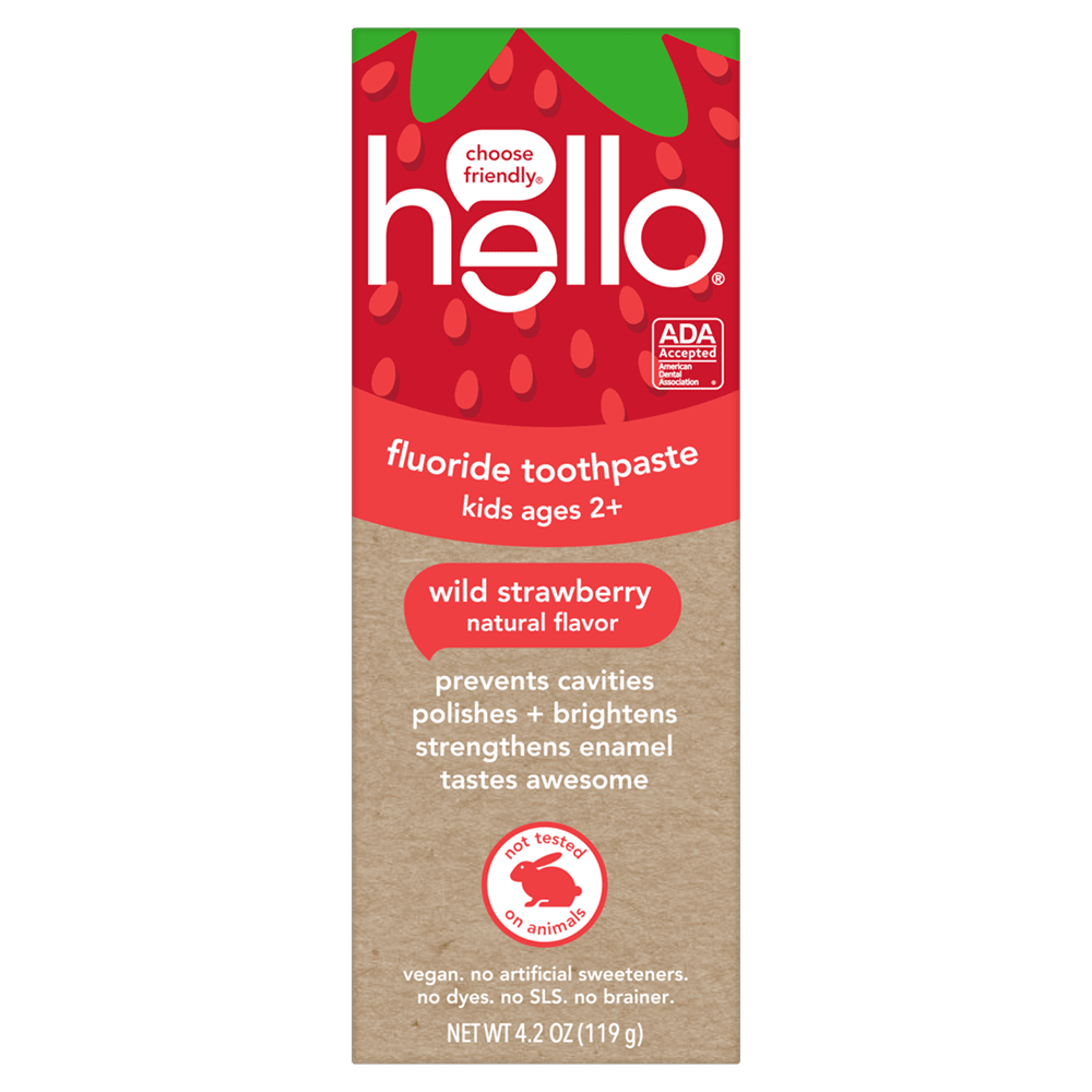 hello Wild Strawberry Kids Toothpaste with Fluoride, 4.2 Oz