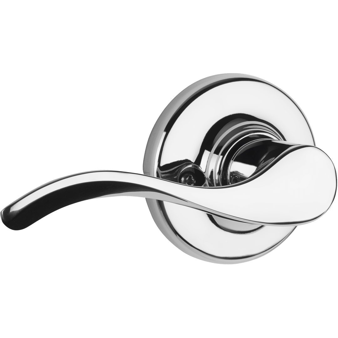 Balboa Half - Dummy Left Hand Wave Door Lever in Polished Chrome