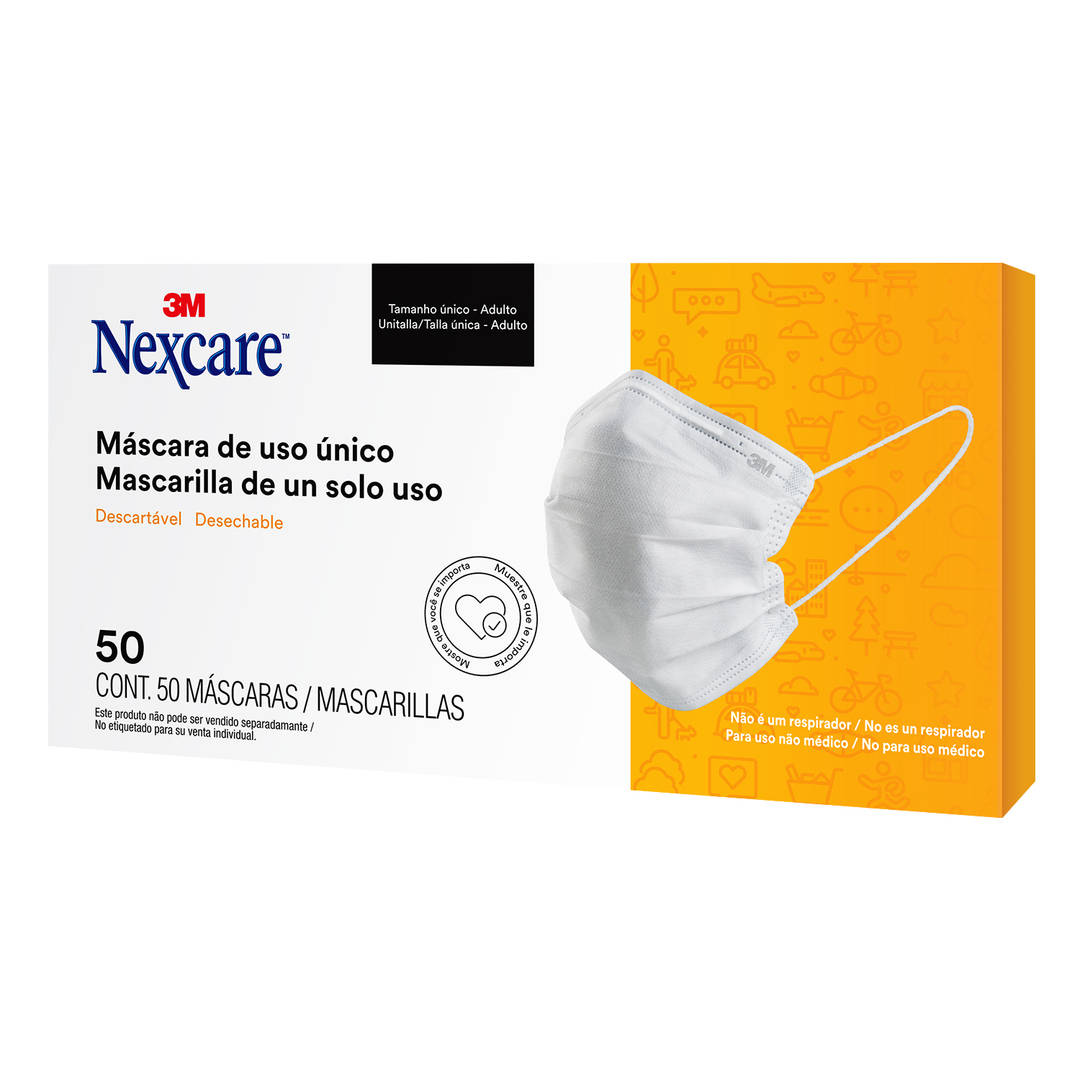 Máscara Descartável 3M™ Nexcare™, 50 unidades