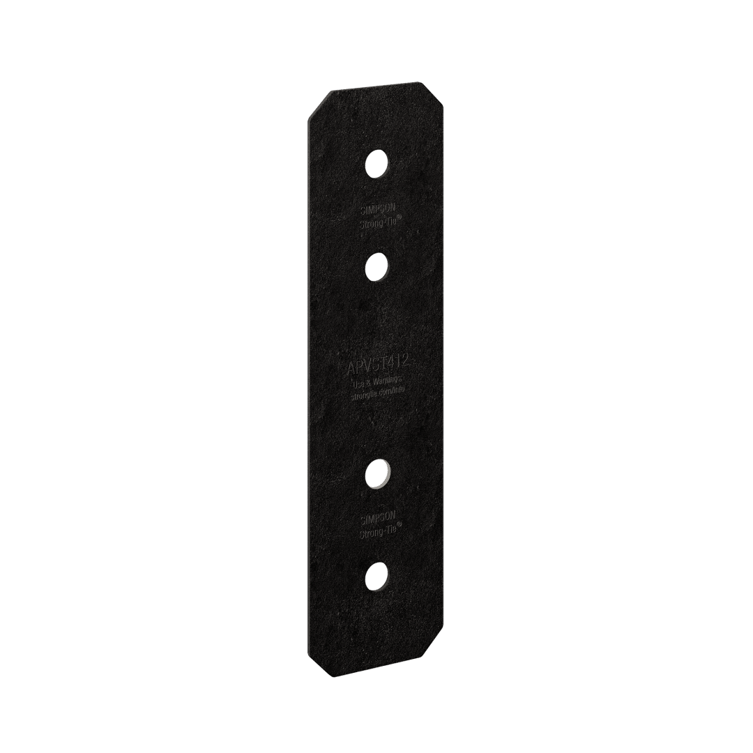 Simpson Strong-Tie APVST412 Outdoor Accents® Avant Collection™ 3 in. x 11-1/4 in. ZMAX®, Black Powder-Coated Strap for 4x (Pack of 1600)