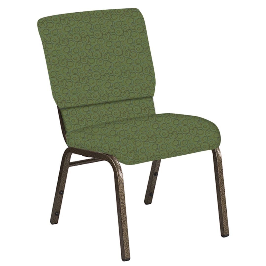 18.5''W Church Chair in Martini Appletini Fabric - Gold Vein Frame