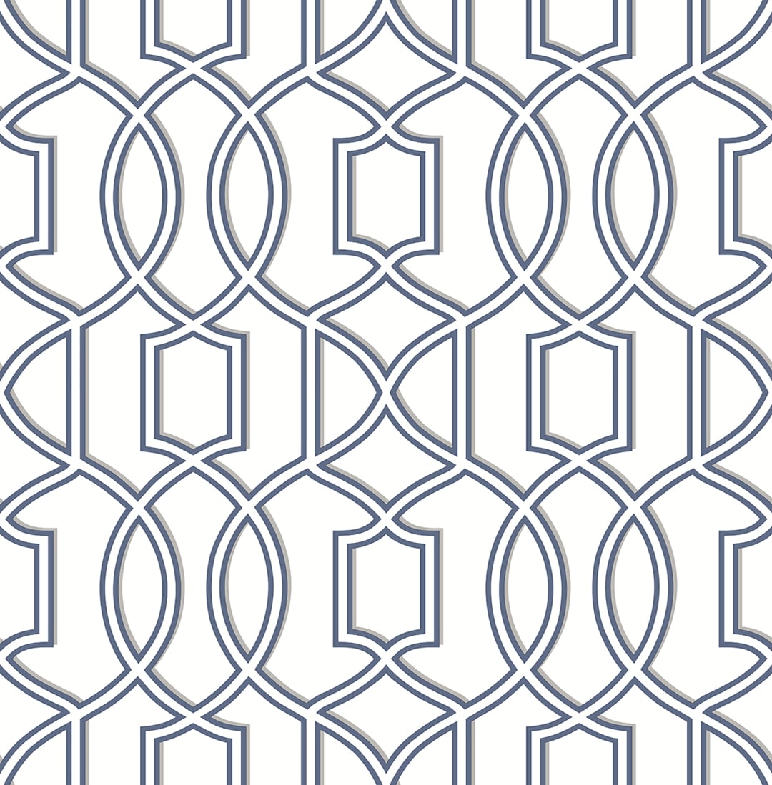 Quantum Blue Trellis Wallpaper
