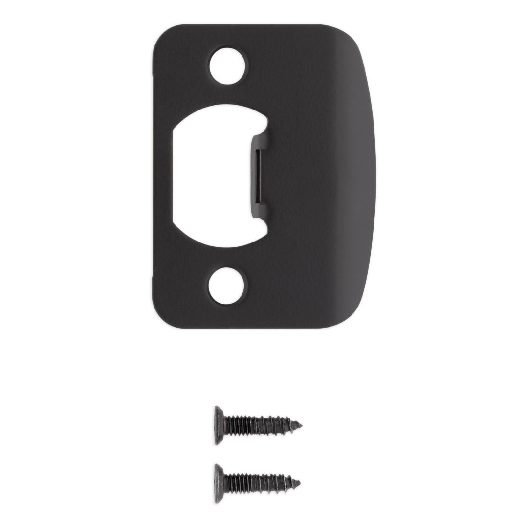 Round Corner Full Lip Strike for Knob/Lever in Matte Black or Venetian Bronze Finish