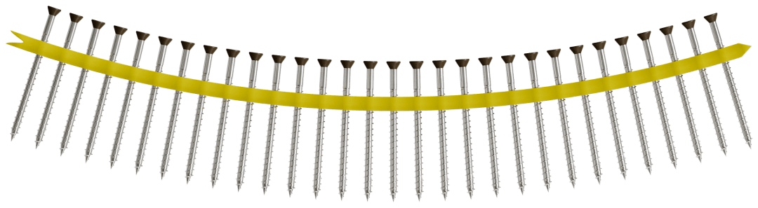 Simpson Strong-Tie DTH212S305BR01 Trim-Head Screw — Sharp Point (Collated) — #7 x 2 in. #2 SQ Type 305, Brown 01 (1000-Qty)