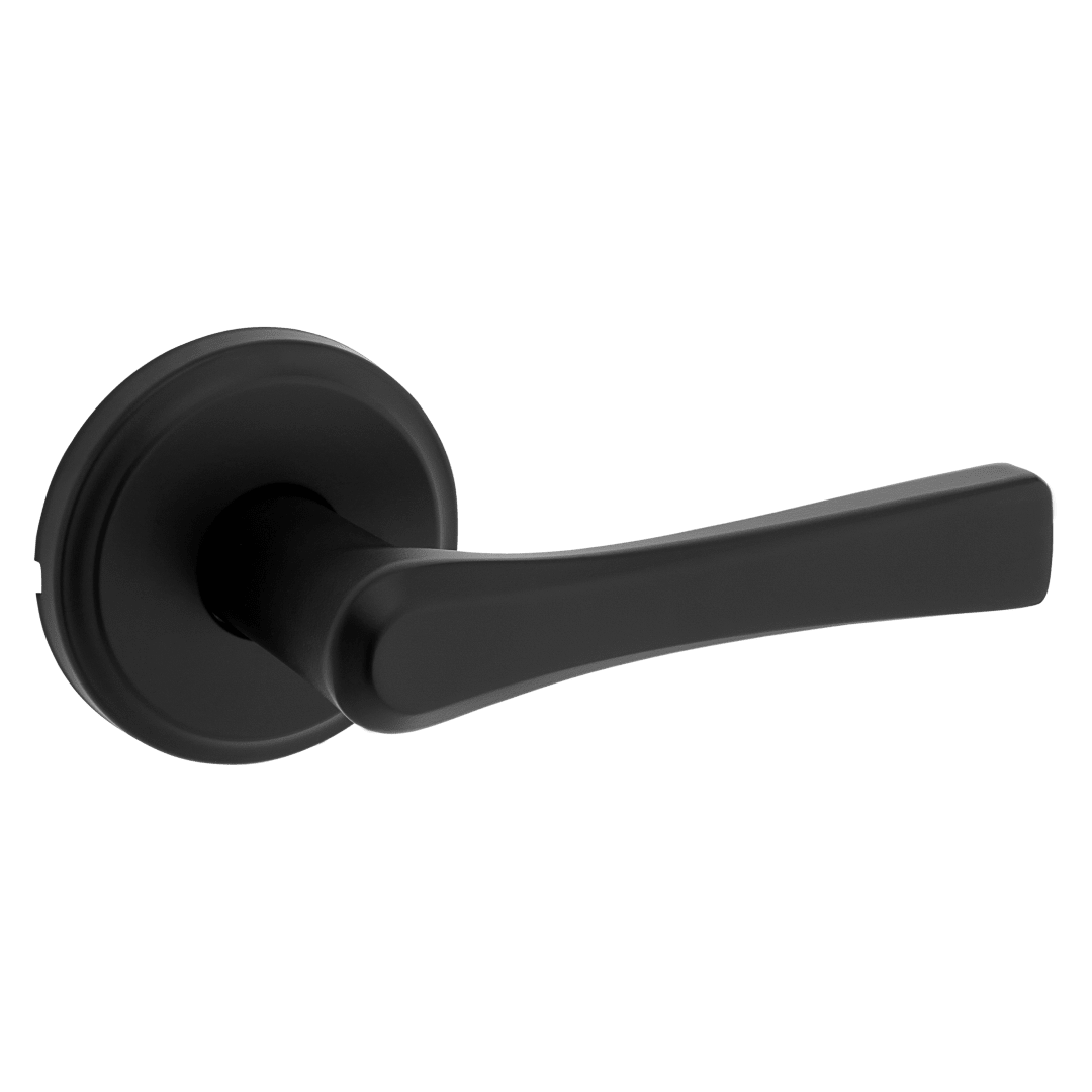 Katella Hall/Closet Lever w/ Round Rose in Matte Black