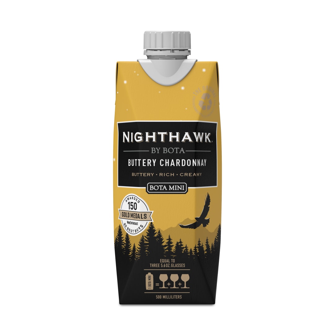 Nighthawk Mini by Bota Box Buttery Chardonnay White Wine, 500mL, 14.5% ABV