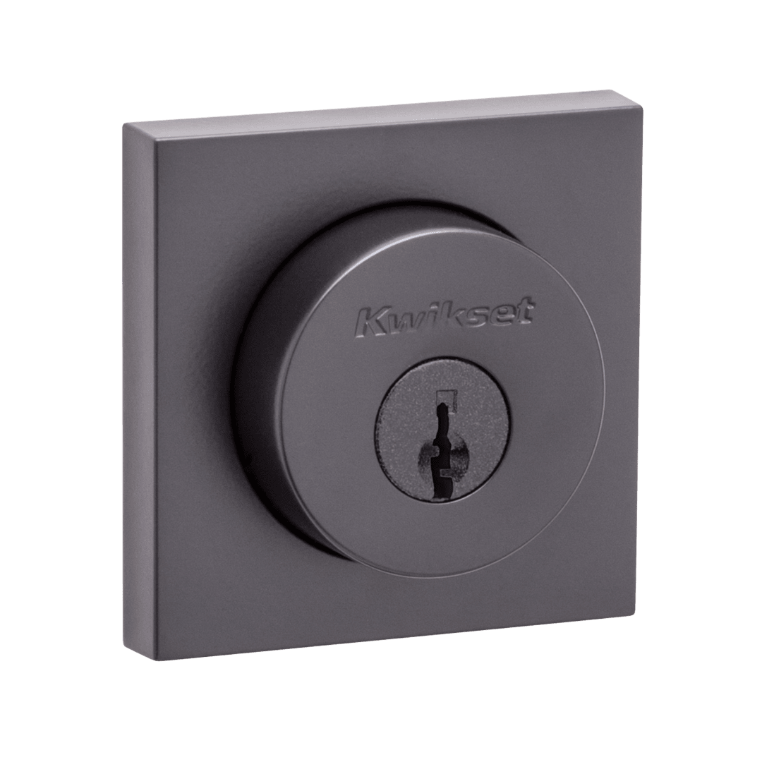 159 Square Deadbolt, Keyed Both Sides, in Matte Black