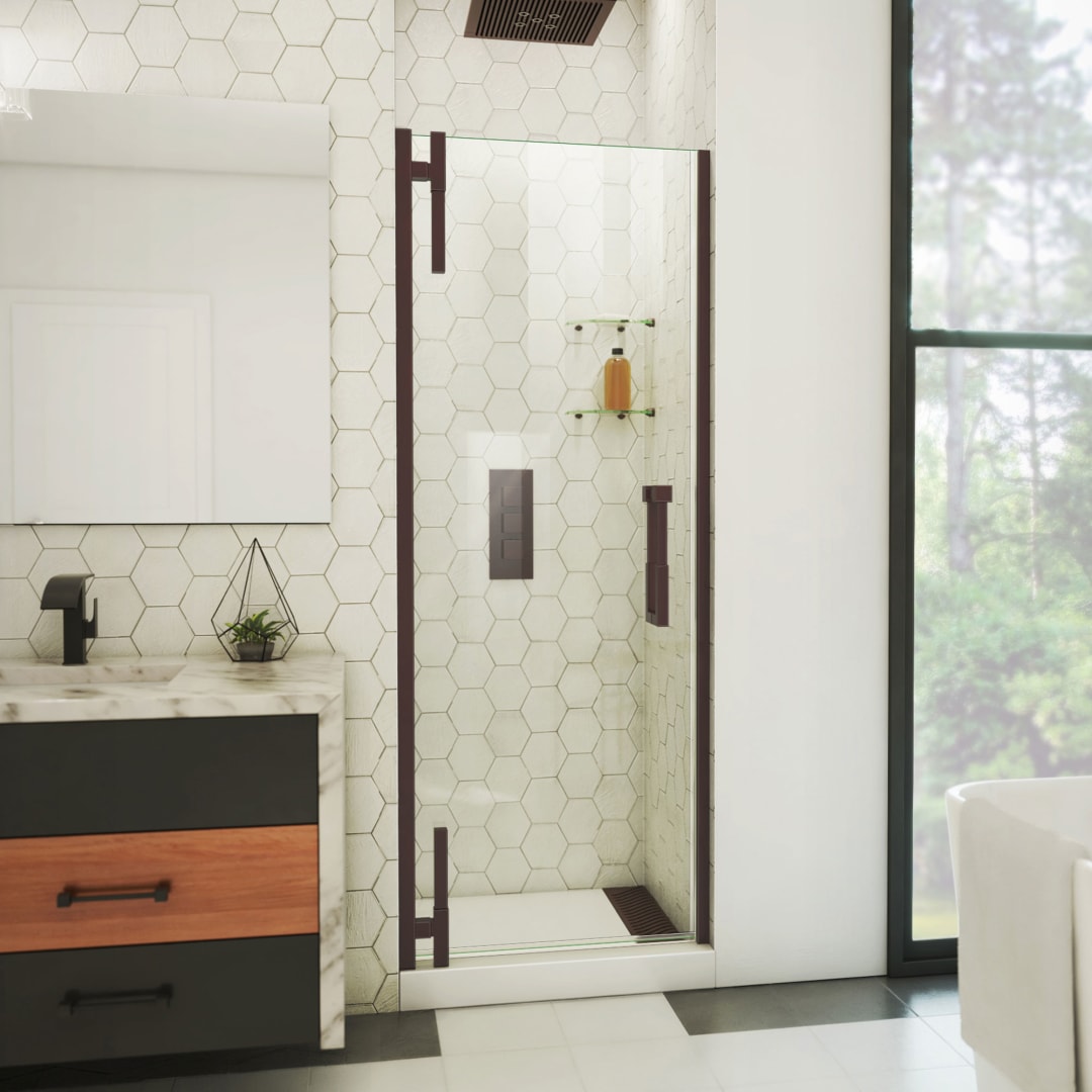 DreamLine Ascend 35 1/4 - 36 inch W x 72 inch H Frameless Pivot Shower Door in Oil Rubbed Bronze