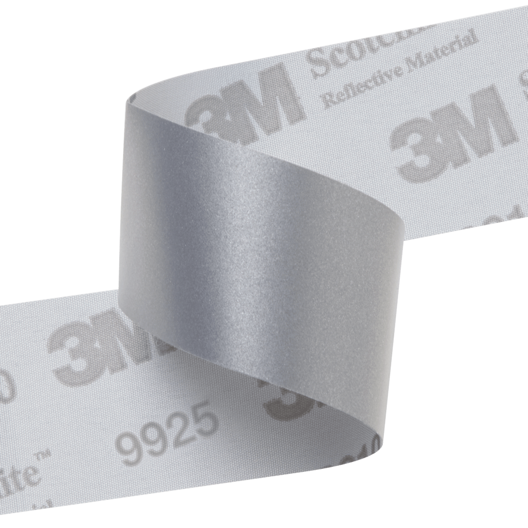 3M™ Scotchlite™ Reflective Material 9925 Silver Industrial Wash Fabric, 50.8 mm x 200 m, 3 Rolls/Case
