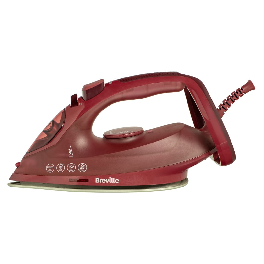 Breville SuperSteam Steam Iron | 2600W | Ceramic Soleplate | 190g Steam Shot | 280ml Water Tank | Red [VIN451]