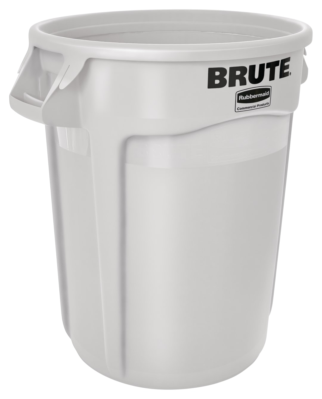 BRUTE 32 Gallon White Vented Trash Container